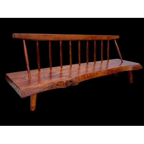 817 - A vintage “Conoid” bench in the manner of George Nakashima. Mid century 1960’s. 186 x 50 x 69cm