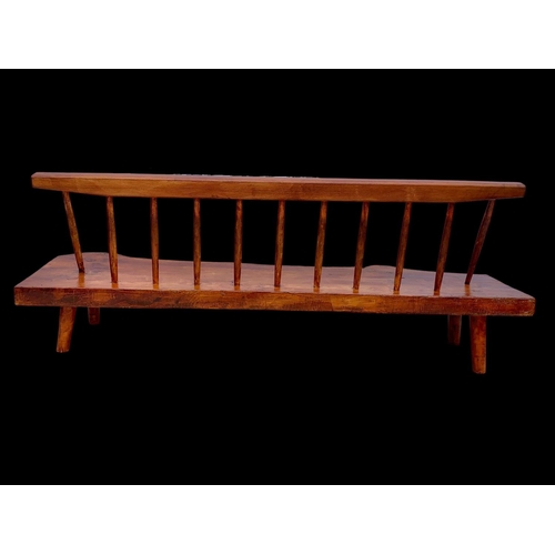 817 - A vintage “Conoid” bench in the manner of George Nakashima. Mid century 1960’s. 186 x 50 x 69cm