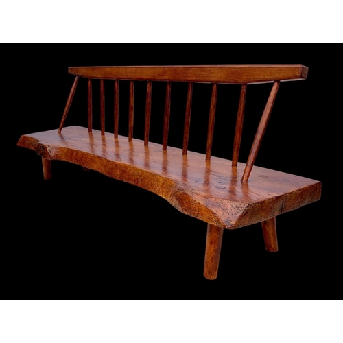 817 - A vintage “Conoid” bench in the manner of George Nakashima. Mid century 1960’s. 186 x 50 x 69cm