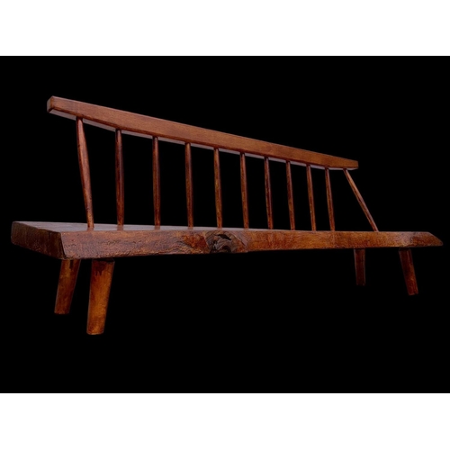 817 - A vintage “Conoid” bench in the manner of George Nakashima. Mid century 1960’s. 186 x 50 x 69cm