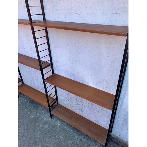 825 - A teak Ladderax shelving system designed by Robert Heal for Staples. Mid century. Circa 1962. 262 x ... 