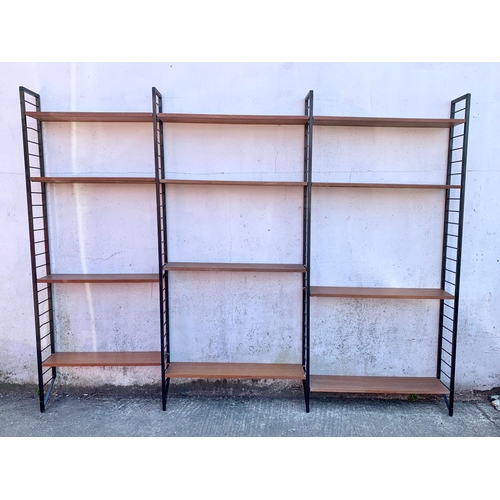 825 - A teak Ladderax shelving system designed by Robert Heal for Staples. Mid century. Circa 1962. 262 x ... 