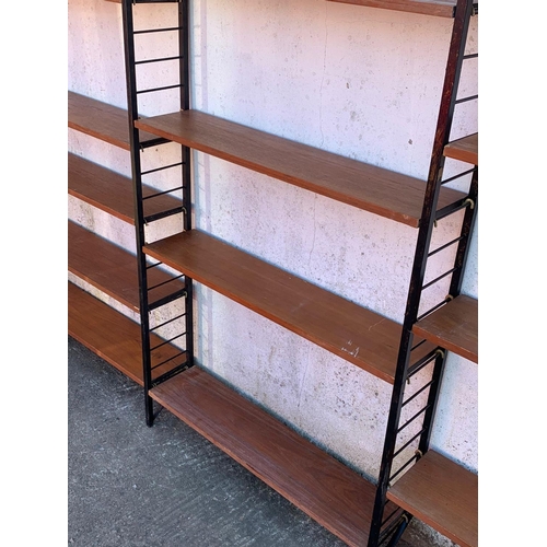 826 - A teak Ladderax shelving system designed by Robert Heal for Staples. Mid century. Circa 1962. 292 x ... 