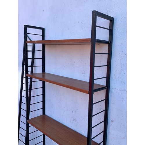 827 - A teak Ladderax shelving system designed by Robert Heal for Staples. Mid century. Circa 1962. 78.5 x... 