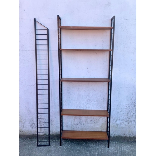 827 - A teak Ladderax shelving system designed by Robert Heal for Staples. Mid century. Circa 1962. 78.5 x... 