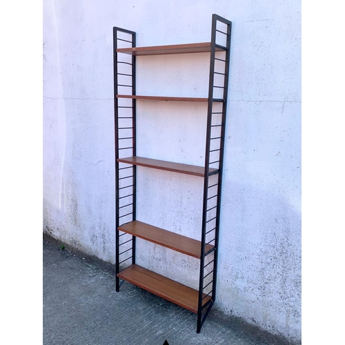 827 - A teak Ladderax shelving system designed by Robert Heal for Staples. Mid century. Circa 1962. 78.5 x... 