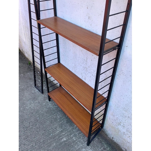 827 - A teak Ladderax shelving system designed by Robert Heal for Staples. Mid century. Circa 1962. 78.5 x... 