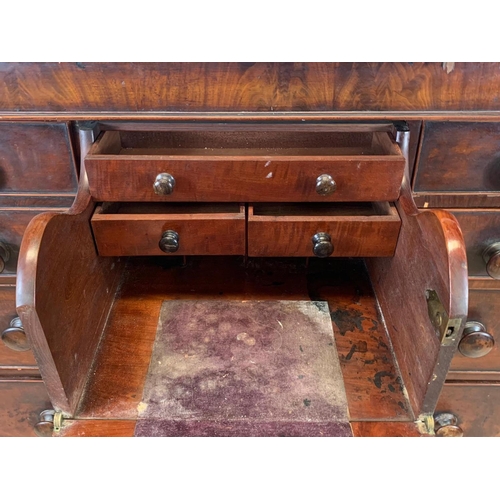 846 - A large Victorian mahogany secretaire chest of drawers. Circa 1860-1870. 124.5 x 56 x 125cm.