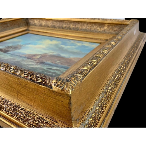 85 - A large ornate gilt framed oleograph. 67.5 x 8 x 58cm