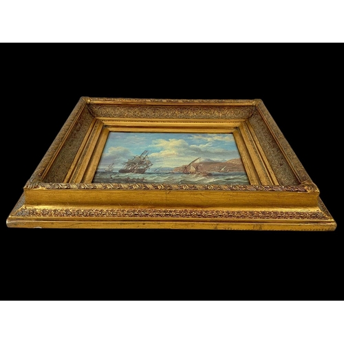 85 - A large ornate gilt framed oleograph. 67.5 x 8 x 58cm