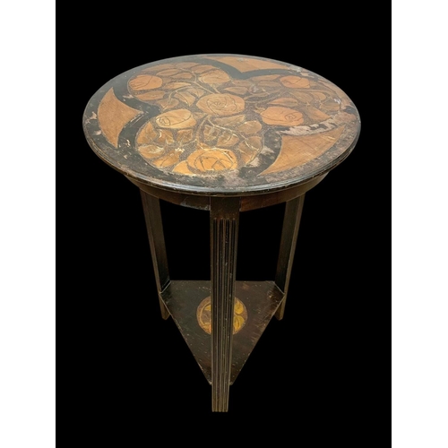 851 - An Edwardian side table with Pokerwork decoration. Circa 1900-1910. 44 x 44 x 76cm.