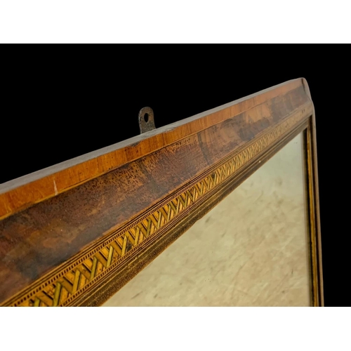 854 - A late 19th century inlaid over-mantle mirror. Circa 1880. 100 x 57cm.