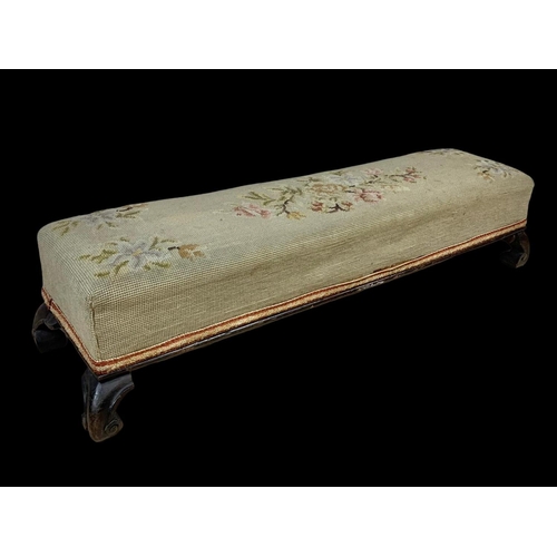 858 - A late 19th/early 20th century footstool. Circa 1890/1900. 89.5 x 25 x 18.5cm.