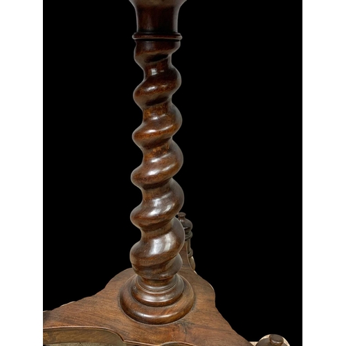 860 - A Victorian style mahogany pedestal table with drawer. 49.5 x 73.5cm