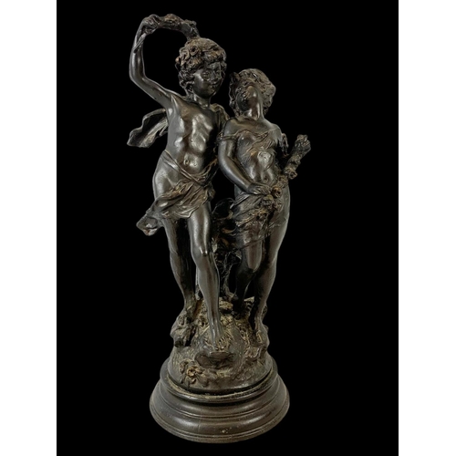 87 - A large 19th century spelter figure. 55cm.