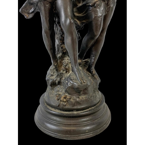 87 - A large 19th century spelter figure. 55cm.