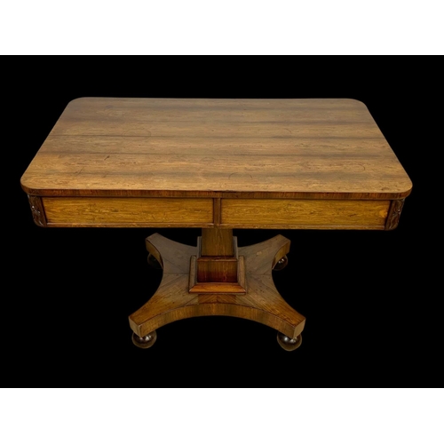 871 - An early 19th century William IV rosewood library table with 2 drawers. Circa 1835. 105.5 x 62. X 74... 