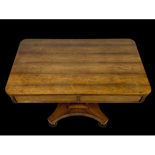 871 - An early 19th century William IV rosewood library table with 2 drawers. Circa 1835. 105.5 x 62. X 74... 