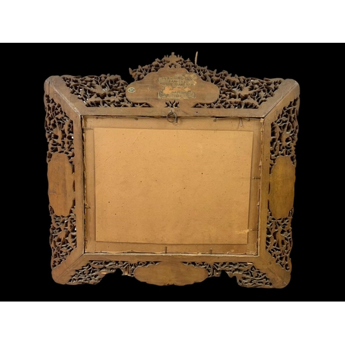 877 - A 19th century carved ornate Chinese mirror. Song Sing Gung Carver & Picture Frame Makers. Circa 186... 