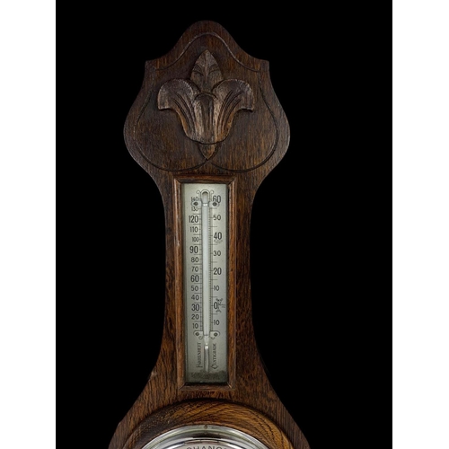 92 - Vintage oak barometer 57.5cm.