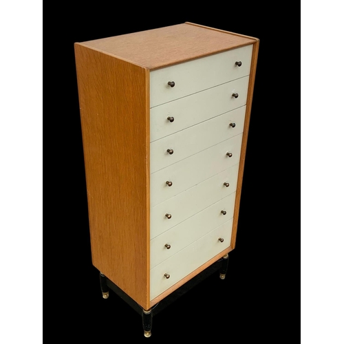 947 - A tall G-Plan China White chest of drawers. E. Gomme. Librenza. 60.5 x 40.5 x 127.5cm.