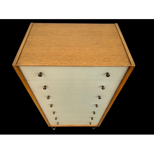 947 - A tall G-Plan China White chest of drawers. E. Gomme. Librenza. 60.5 x 40.5 x 127.5cm.