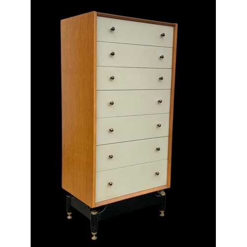 947 - A tall G-Plan China White chest of drawers. E. Gomme. Librenza. 60.5 x 40.5 x 127.5cm.