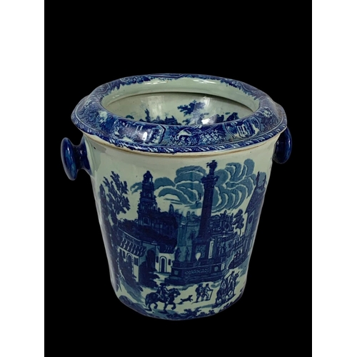 95 - A Victoria Ware Ironstone blue and white Slop Bucket. 32 x 28cm.