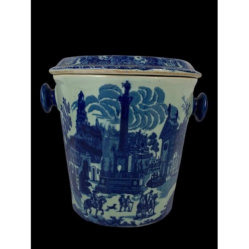 95 - A Victoria Ware Ironstone blue and white Slop Bucket. 32 x 28cm.