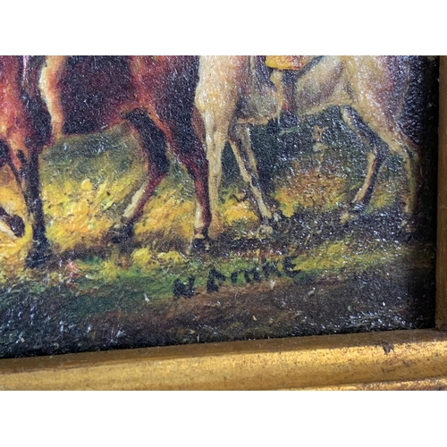 99 - An oil painting in an ornate gilt frame. 35 x 8 x 29.5cm including frame.