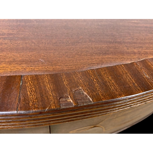 990 - An inlaid hall table made from Victorian and modern parts. 90.5 x 40.5 x 74cm