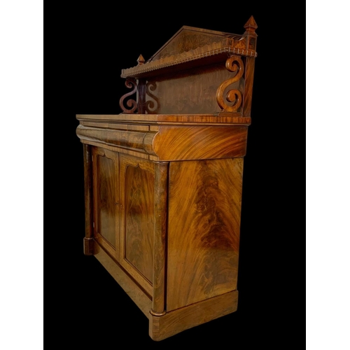 1024 - A superb quality William IV flamed mahogany chiffonier with 2 drawers. Circa 1830. 110.5 x 48 x 143c... 