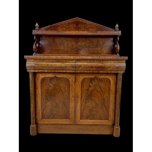 1024 - A superb quality William IV flamed mahogany chiffonier with 2 drawers. Circa 1830. 110.5 x 48 x 143c... 