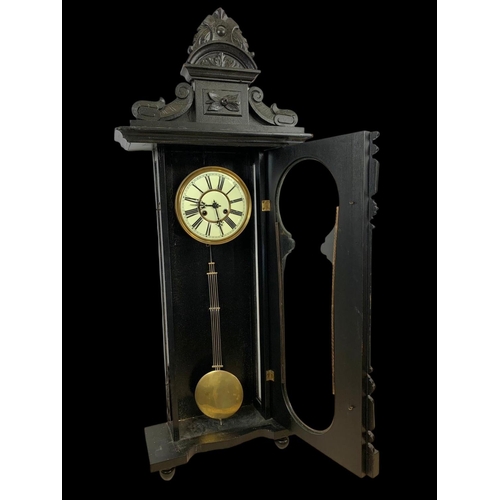 192 - A large Victorian Vienna wall clock. 116cm.