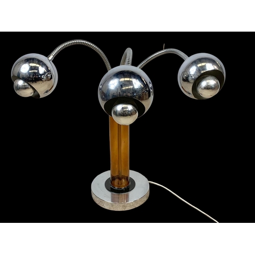 201 - A large vintage 3 arm “Hydra” “Eyeball” lamp. 90cm