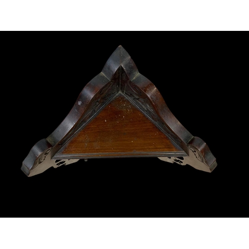 206 - An Edwardian corner wall bracket. 40 x 62.5cm.