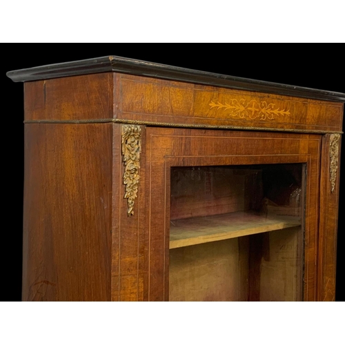 892 - A Victorian inlaid walnut pier cabinet with brass ormolu mounts. Circa 1860. 76 x 29.5 x 94cm.