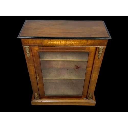 892 - A Victorian inlaid walnut pier cabinet with brass ormolu mounts. Circa 1860. 76 x 29.5 x 94cm.