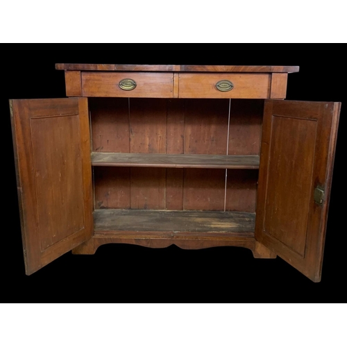 893 - A mid Victorian mahogany chiffonier cabinet with 2 drawers and bras mesh cupboard doors. Circa 1860.... 