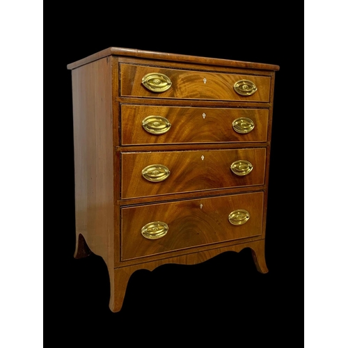 957 - A late 19th century Georgian style inlaid mahogany chest of drawers. Circa 1880. 59.5 x 47.5 x 74cm.