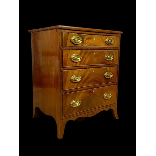 957 - A late 19th century Georgian style inlaid mahogany chest of drawers. Circa 1880. 59.5 x 47.5 x 74cm.