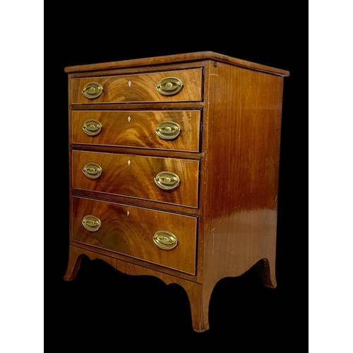 957 - A late 19th century Georgian style inlaid mahogany chest of drawers. Circa 1880. 59.5 x 47.5 x 74cm.