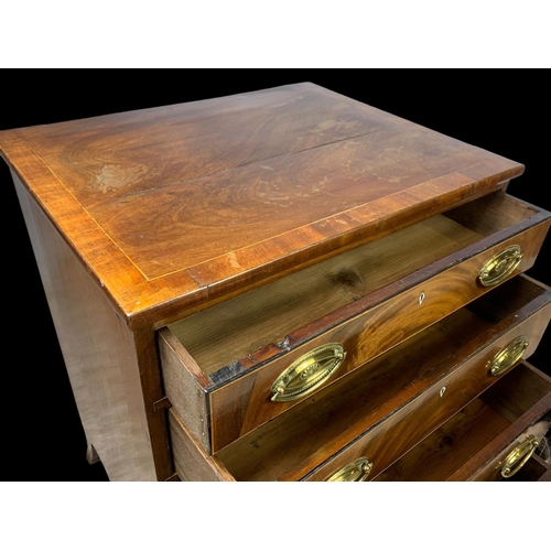 957 - A late 19th century Georgian style inlaid mahogany chest of drawers. Circa 1880. 59.5 x 47.5 x 74cm.