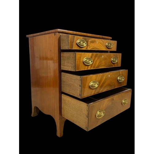 957 - A late 19th century Georgian style inlaid mahogany chest of drawers. Circa 1880. 59.5 x 47.5 x 74cm.