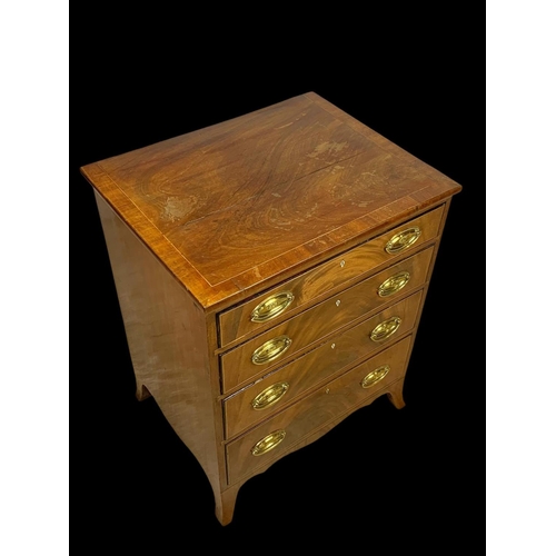 957 - A late 19th century Georgian style inlaid mahogany chest of drawers. Circa 1880. 59.5 x 47.5 x 74cm.