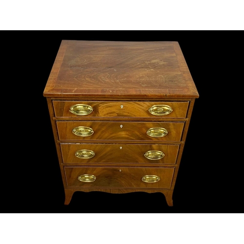 957 - A late 19th century Georgian style inlaid mahogany chest of drawers. Circa 1880. 59.5 x 47.5 x 74cm.