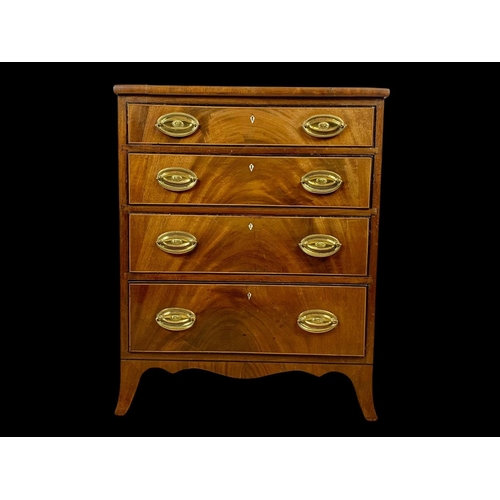 957 - A late 19th century Georgian style inlaid mahogany chest of drawers. Circa 1880. 59.5 x 47.5 x 74cm.