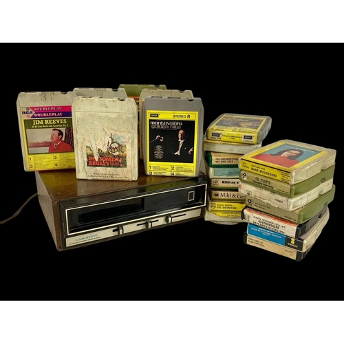 144 - A vintage Carltone 8 Track Stereo Tape Player with tapes.