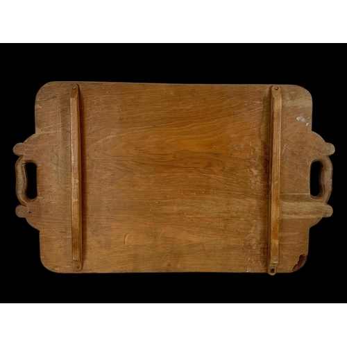 225 - A vintage carved Indian teak serving tray. 64 x 38cm.