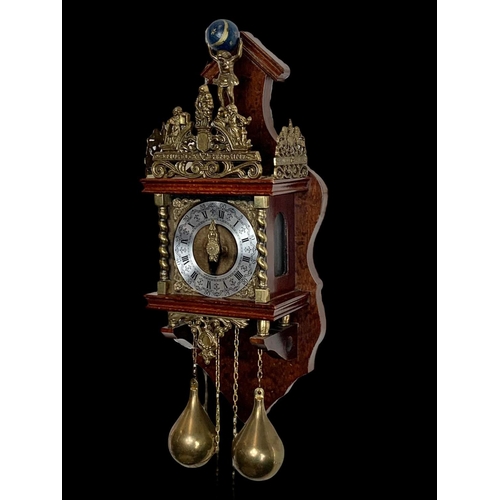 229 - A Dutch Canal wall clock with weights. 56cm